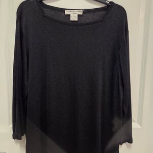 Women's Sheer Black Long Sleeve Blouse